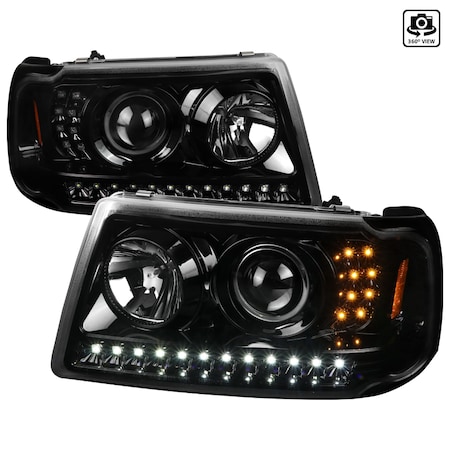 Spec-D Tuning 01-11 Ford Ranger Projector Headlights, 2LHP-RAN01BK-TM 2LHP-RAN01BK-TM